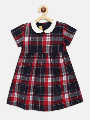 Red and Navy Checkered Dress